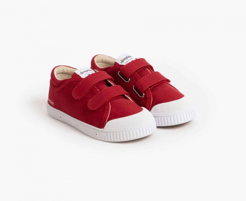 Basket Spring Court G2 Scratch Tela Rouge Enfant | CND-11335583